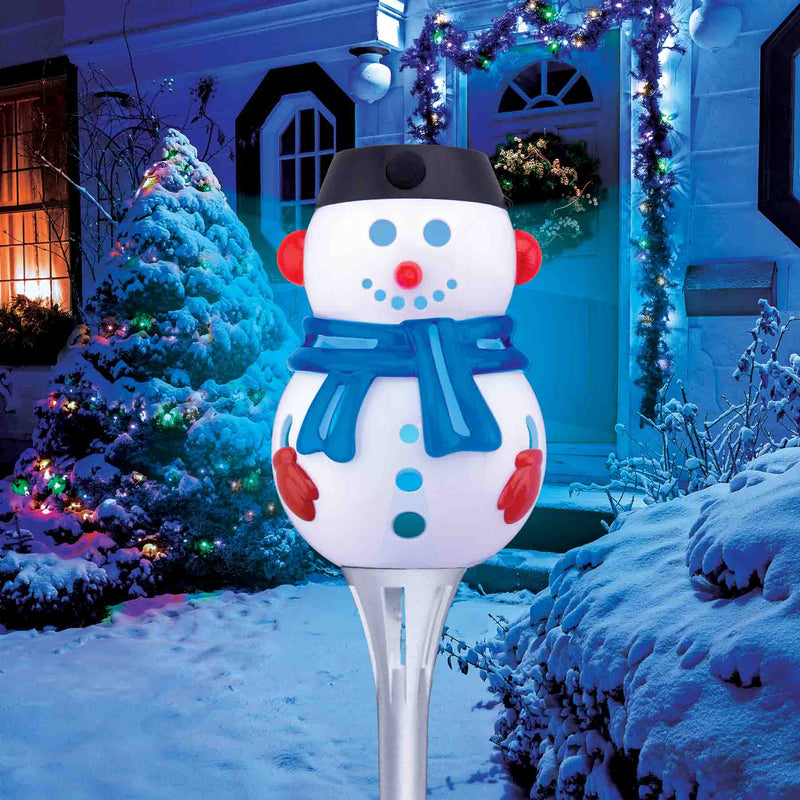 768120 - Solar Shimmering Snowman Pathway Light