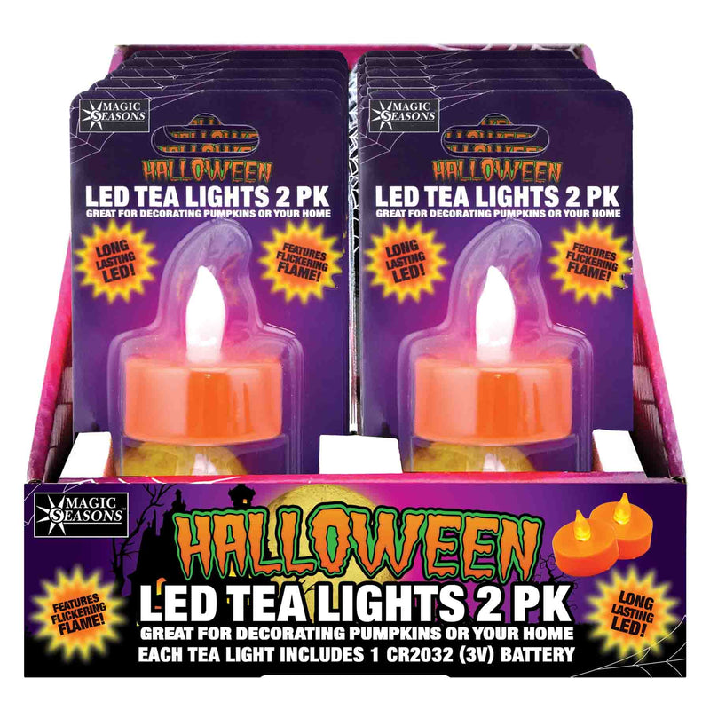 702199-12 - Halloween 2pk LED Tea Lights