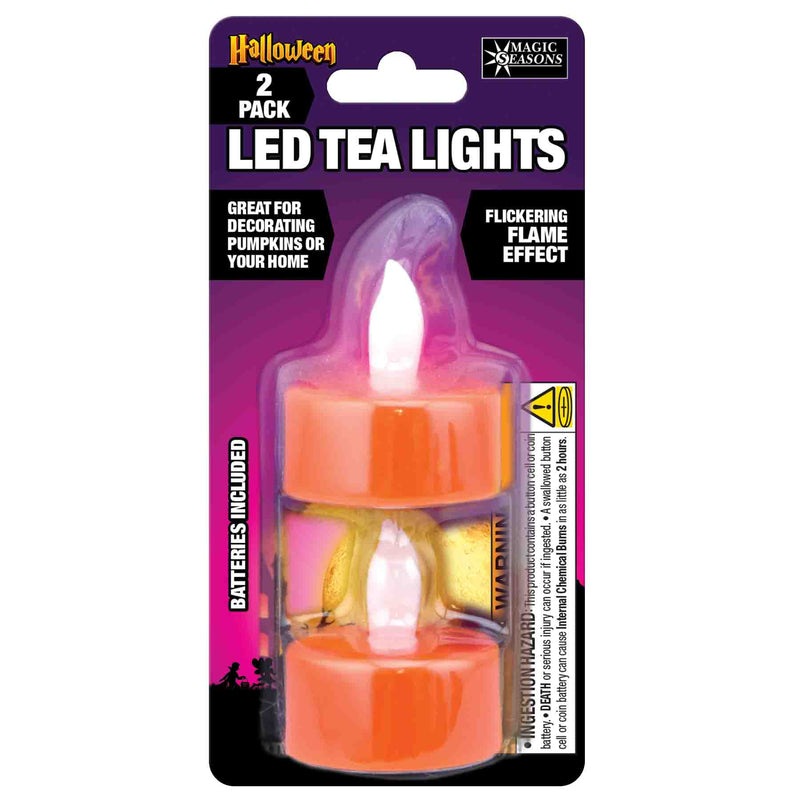 702199-12 - Halloween 2pk LED Tea Lights