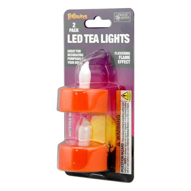 702199-12 - Halloween 2pk LED Tea Lights