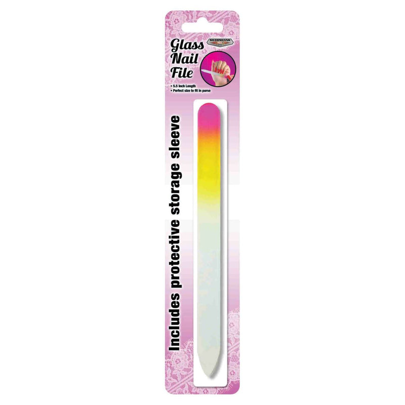 702301-CL - Glass Nail File w/White Sleeve - Display Strip