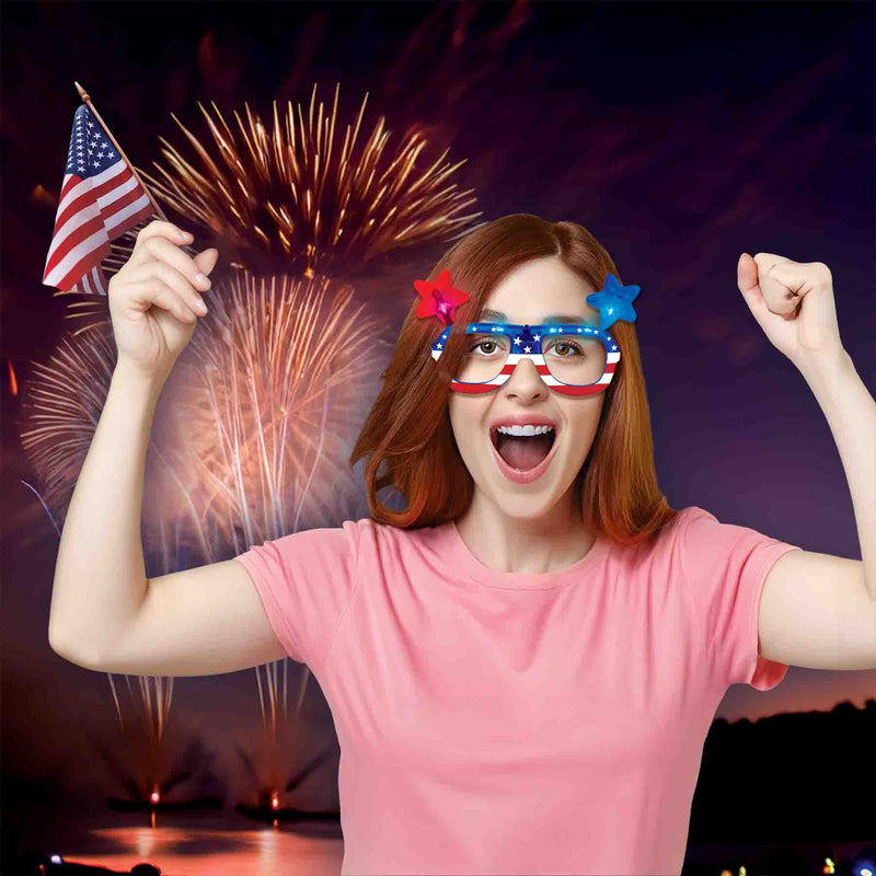 702697-12 - Patriotic Light Up Glasses