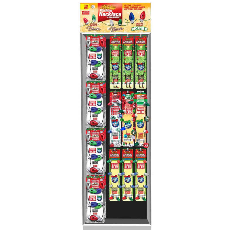702848 - Mixed Christmas Flashing Necklace Floor Display