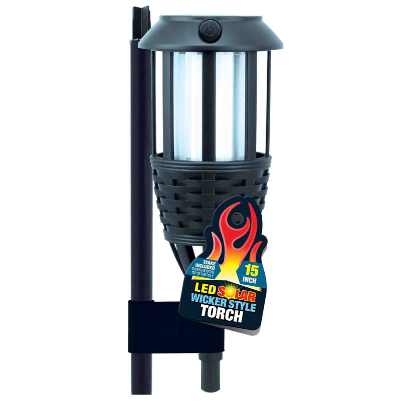 768488 - 4pk Solar Flicker Flame Wicker Torch 15”