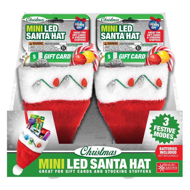 768341 - Christmas LED Santa Hat Gift Card Holder
