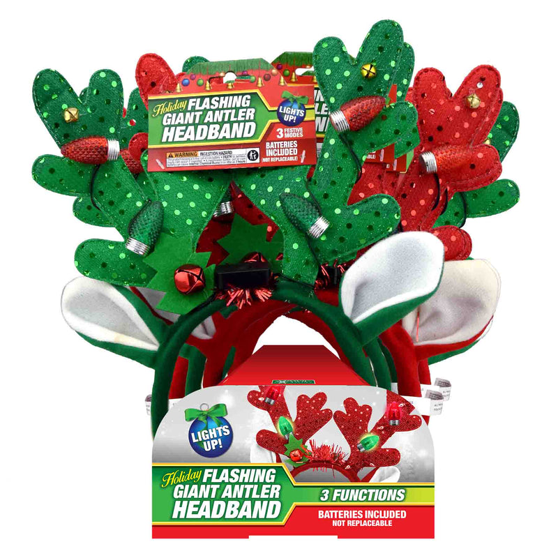 768358 - Holiday Flashing Classic Antler Headband