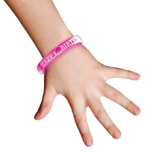 768413 - Happy Birthday Wristband - Pink