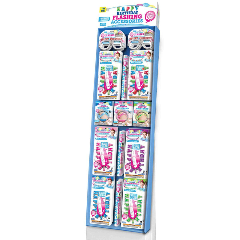 768424 - Happy Birthday Light Up Accessories - Floor Display