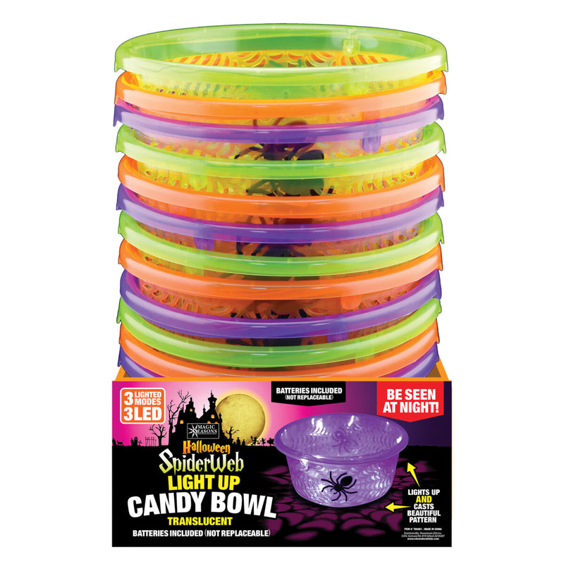 768461 - Translucent Spiderweb LED Candy Bowl