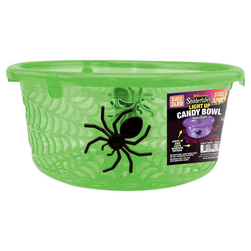 768461 - Translucent Spiderweb LED Candy Bowl