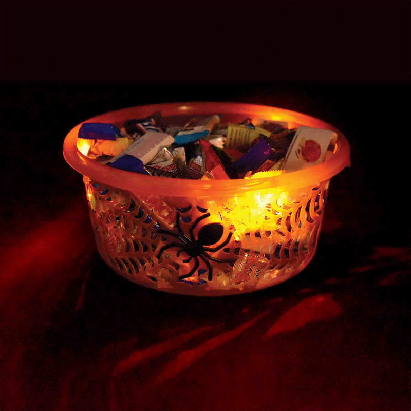 768461 - Translucent Spiderweb LED Candy Bowl