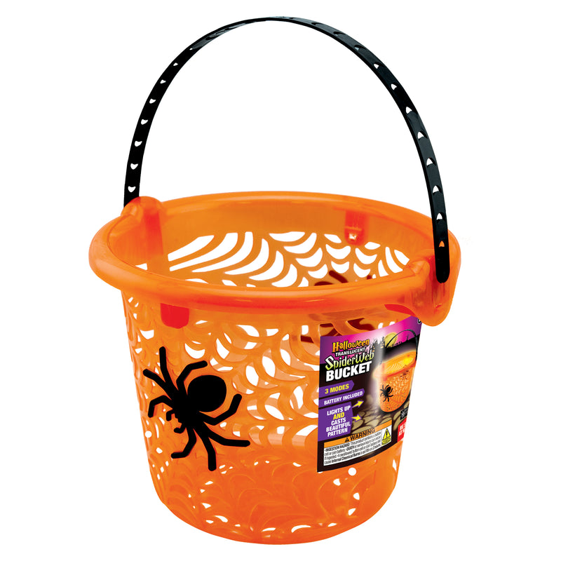 768470 - Halloween Translucent Spider Web LED Bucket