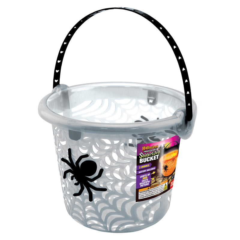 768470 - Halloween Translucent Spider Web LED Bucket