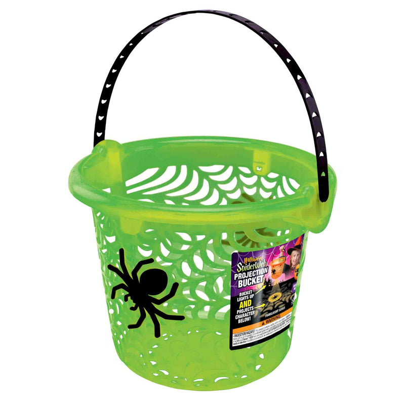 768473 - Halloween Translucent Spiderweb LED Projection Bucket