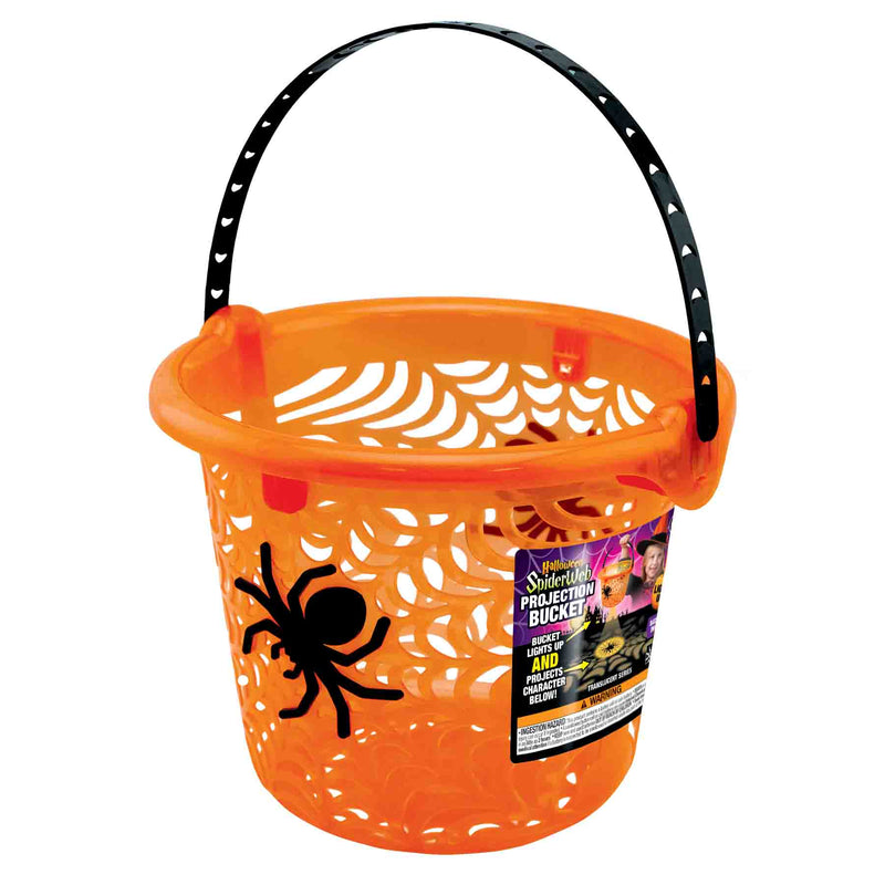 768473 - Halloween Translucent Spiderweb LED Projection Bucket