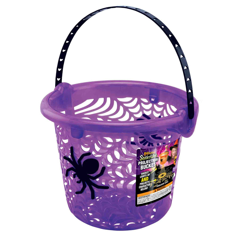 768473 - Halloween Translucent Spiderweb LED Projection Bucket