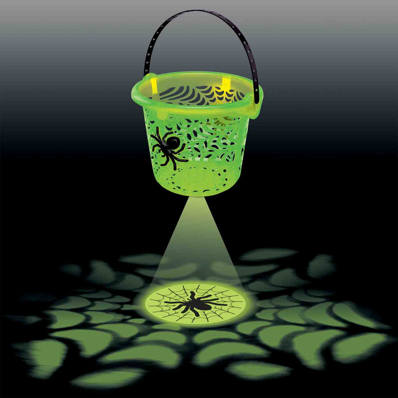 768473 - Halloween Translucent Spiderweb LED Projection Bucket