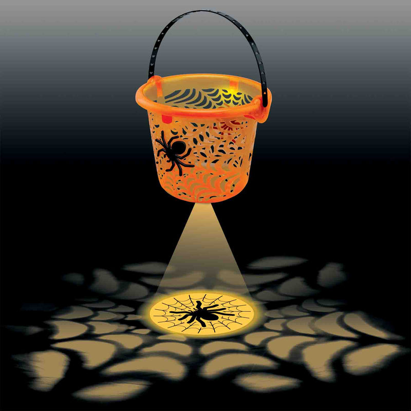 768473 - Halloween Translucent Spiderweb LED Projection Bucket
