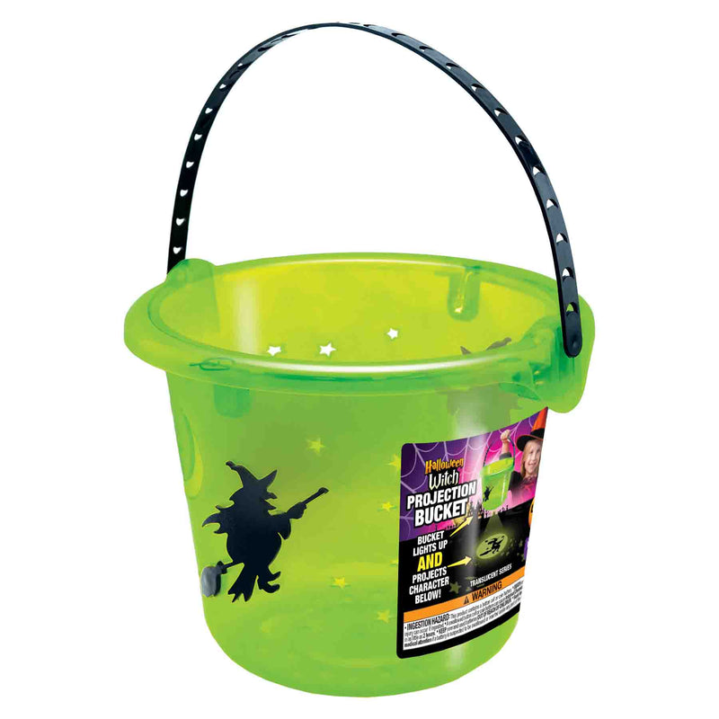 768474 - Halloween Translucent Witch LED Projection Bucket