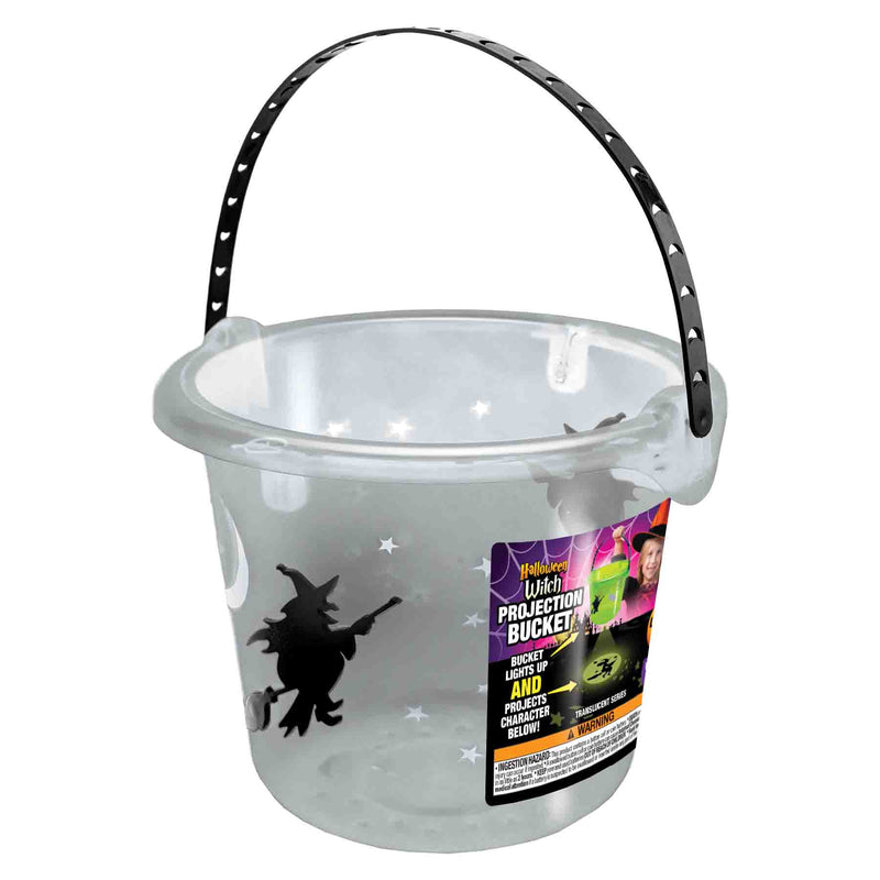 768474 - Halloween Translucent Witch LED Projection Bucket