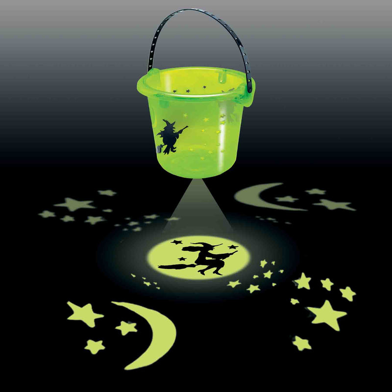 768474 - Halloween Translucent Witch LED Projection Bucket