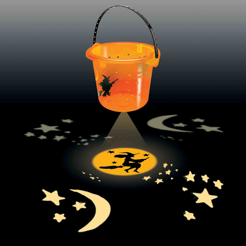 768474 - Halloween Translucent Witch LED Projection Bucket
