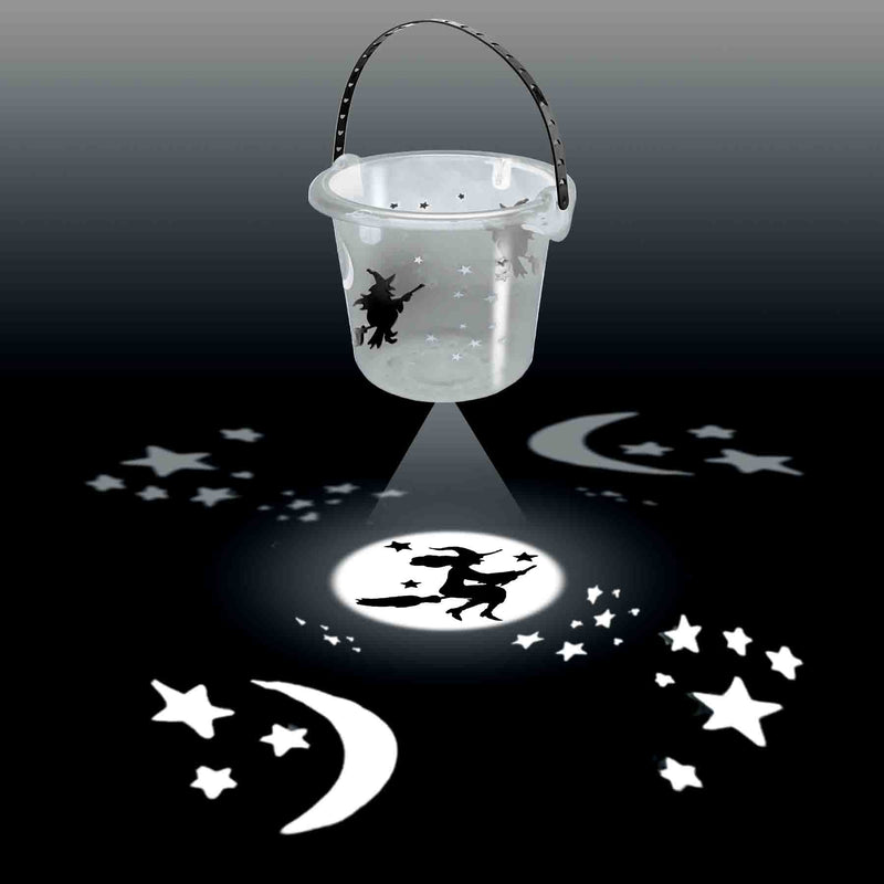 768474 - Halloween Translucent Witch LED Projection Bucket