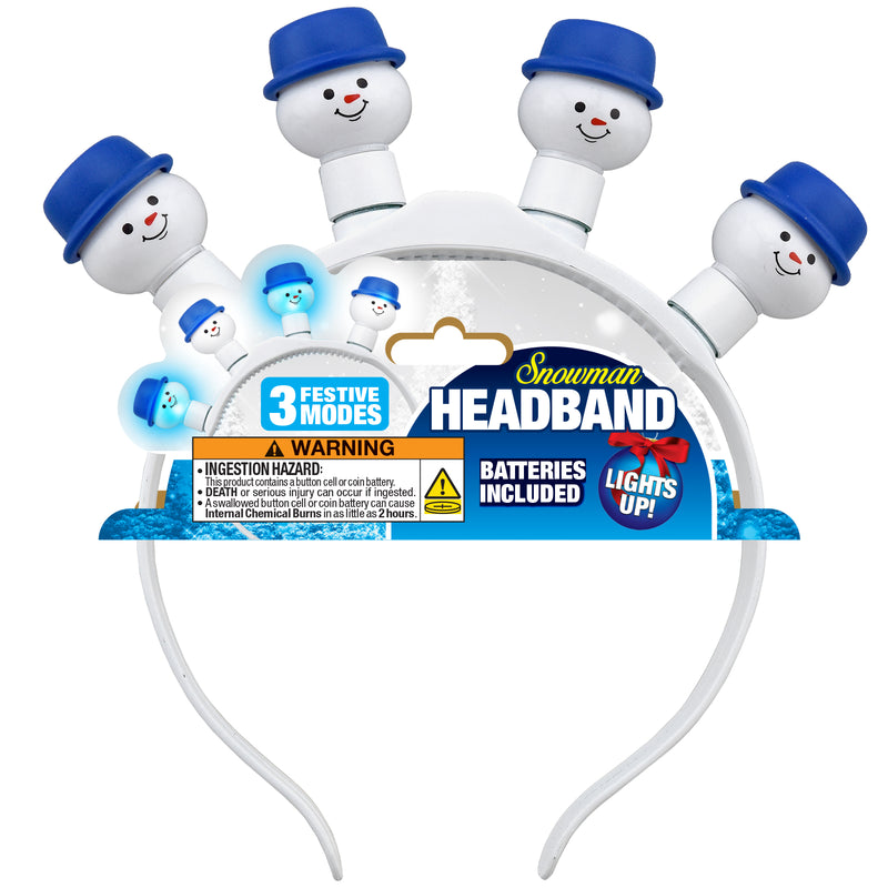 768650 - Christmas 4 LED Santa/Snowman Headband