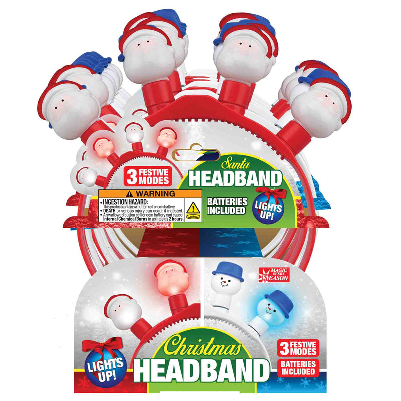768650 - Christmas 4 LED Santa/Snowman Headband