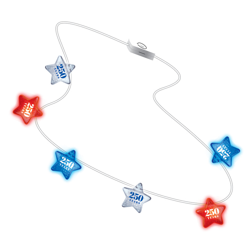 768662 - America 250 6 LED Star Necklace