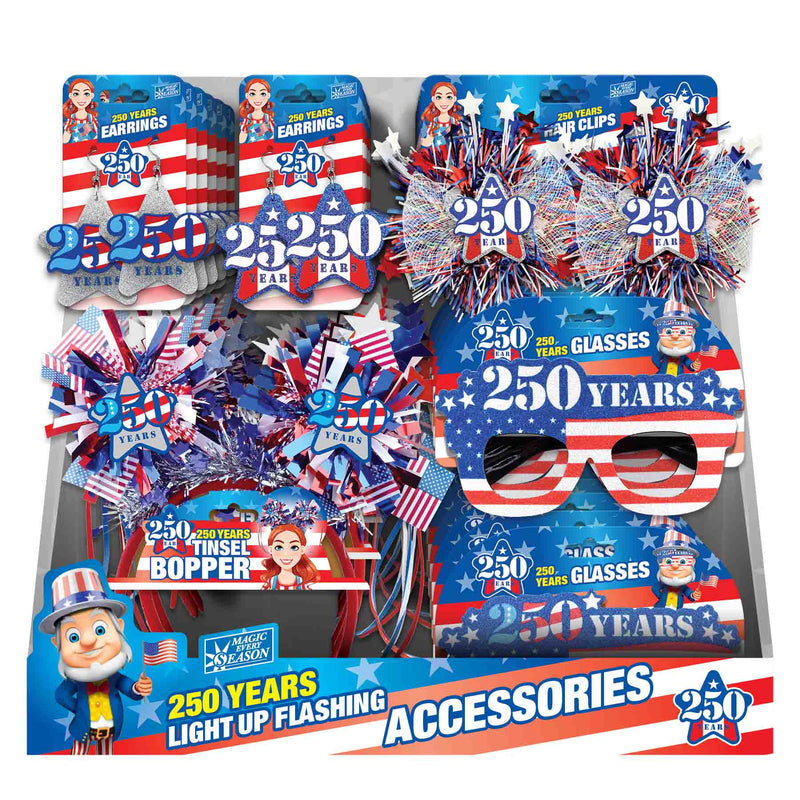 768701 - America 250 Unlit Wearable Assortment