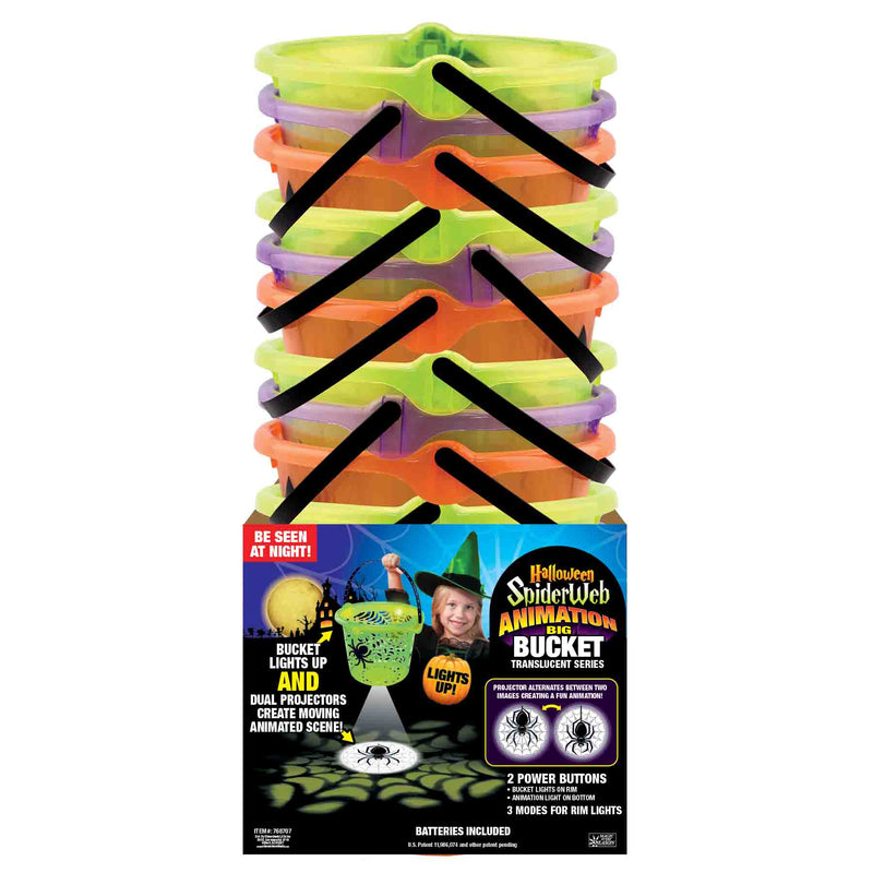 768707 - Projection Translucent Spider Web Bucket