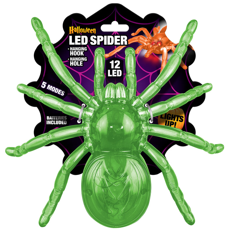 768712 - Halloween LED Spiders 8 Inch - Assorted Colors
