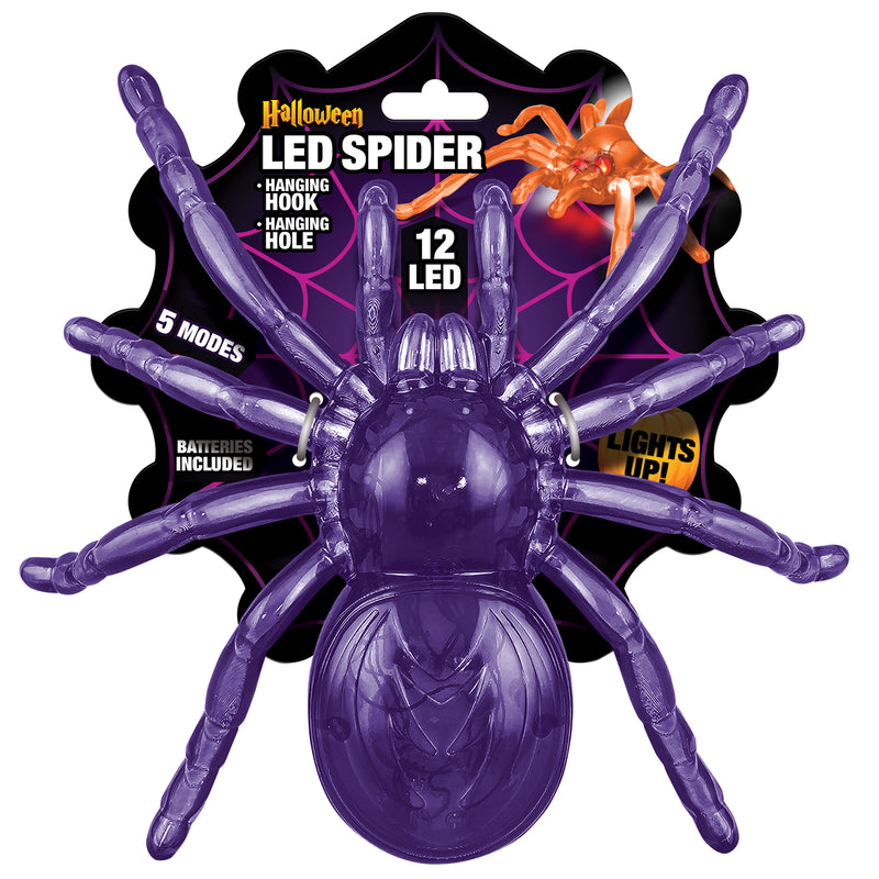 768712 - Halloween LED Spiders 8 Inch - Assorted Colors