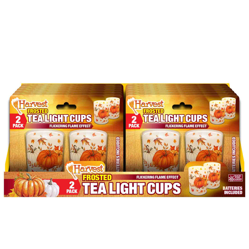 768723 - Harvest 2pk Frosted Tealight Cups