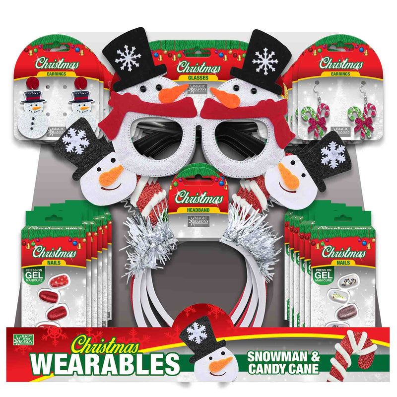 768735 - Christmas Snowman/Candy Cane Wearables Assortment