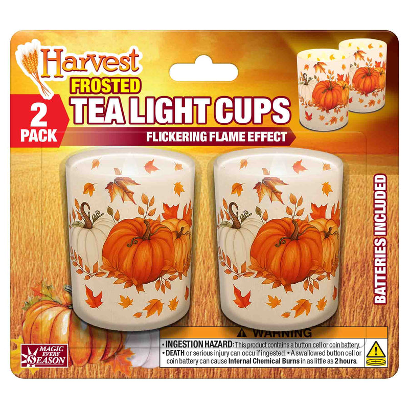 768723 - Harvest 2pk Frosted Tealight Cups