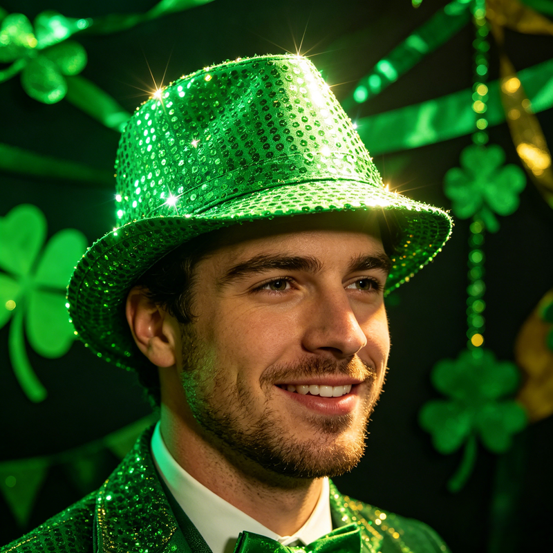 768157 - St Patricks Light Up Hat