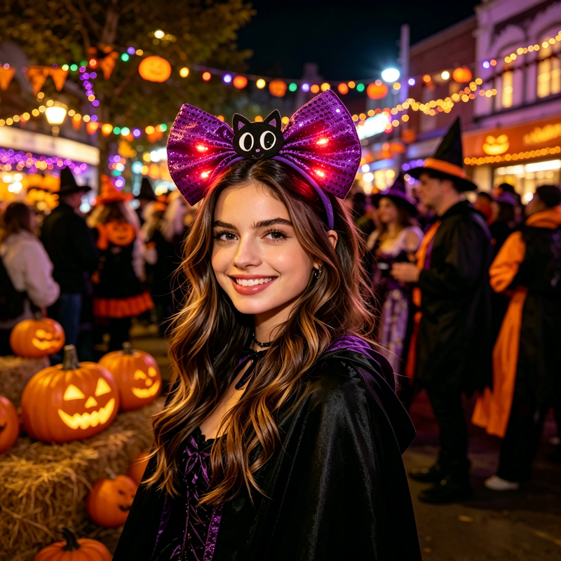 768304 - Halloween LED Bow Headband