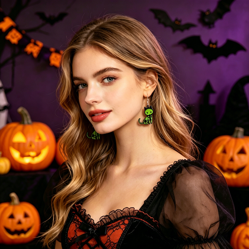 768495 - Halloween Earrings - Cat