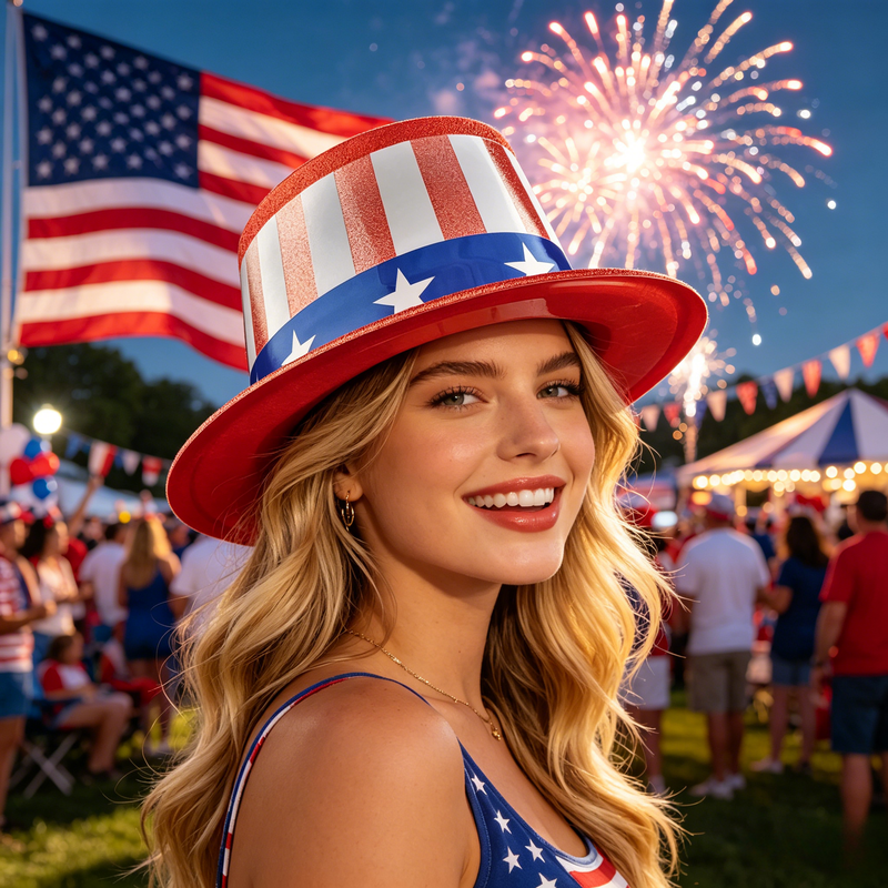 768453 - Patriotic Glitter Top Hat
