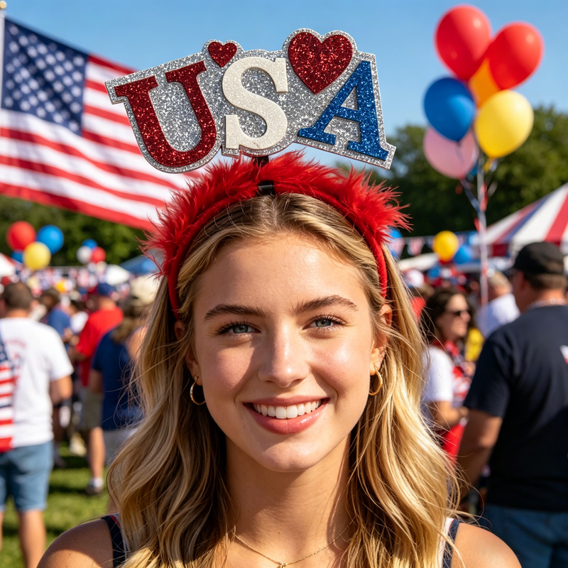 768449 - Patriotic Bopper & Tie Knot Headband
