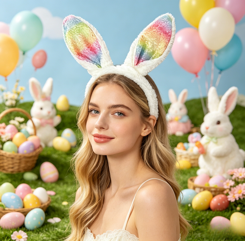 768405 - Easter Sequins Bunny Ears Headband