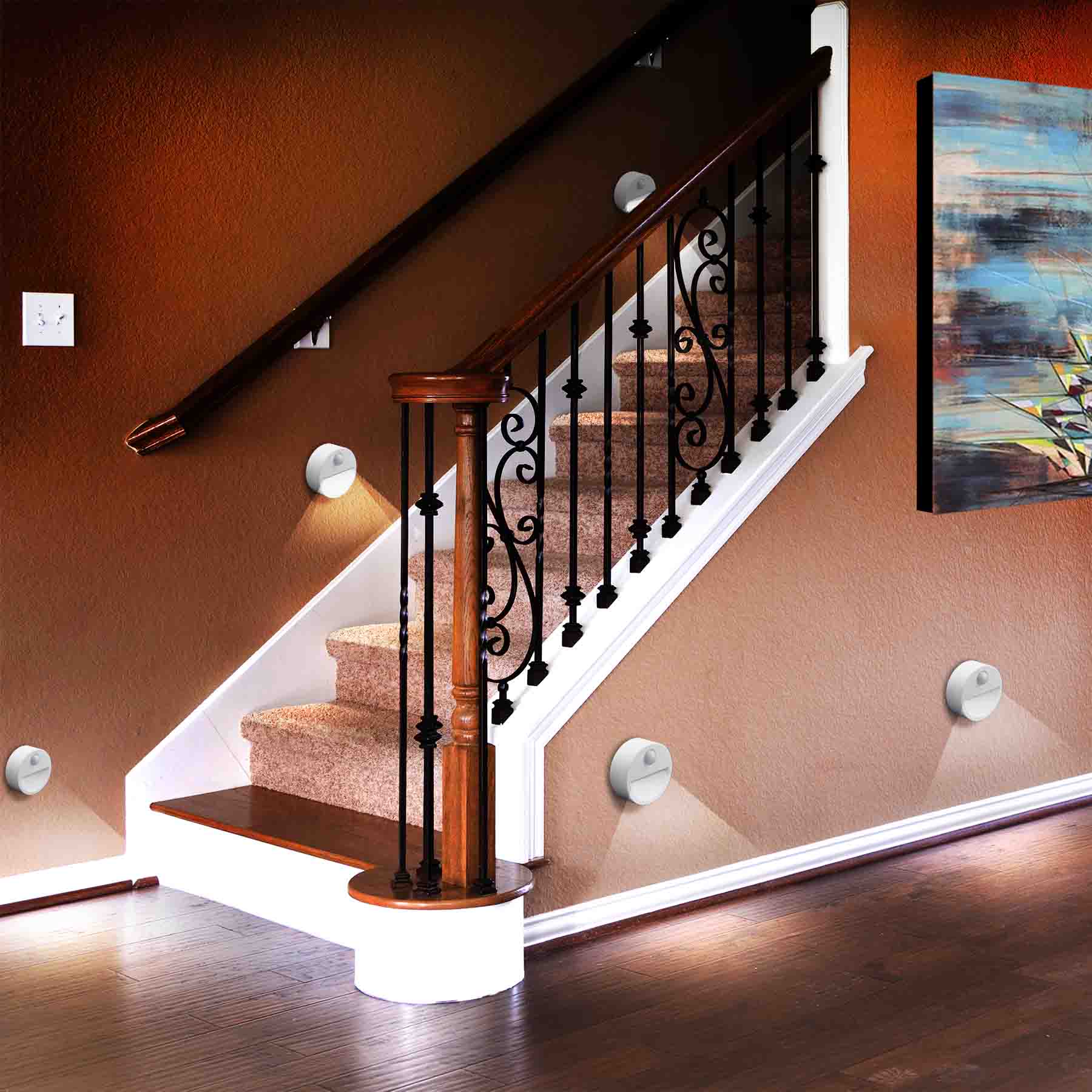 Home Interiors:  Entry Hall and staircase of upscale open house