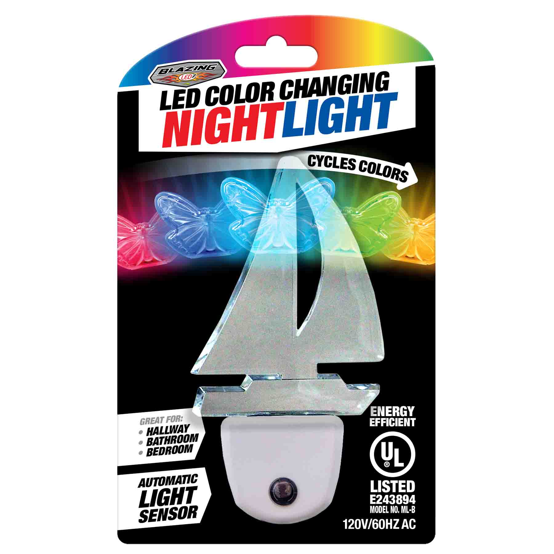 Motion Sensor Activated LED Lamp, Fun 8 Colors Changing Bathroom Nightlight  NEW
